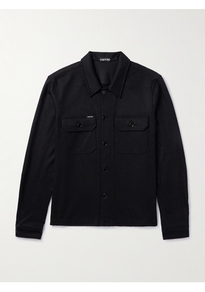TOM FORD - Logo-Appliquéd Cashmere Overshirt - Men - Black - IT 46