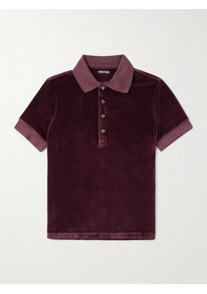 TOM FORD - Velour Polo Shirt - Men - Purple - IT 44
