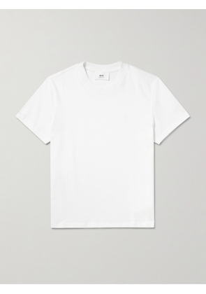AMI PARIS - ADC Logo-Embroidered Organic Cotton-Jersey T-Shirt - Men - White - XS