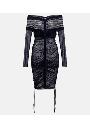 Jean Paul Gaultier Crystal-embellished mesh minidress