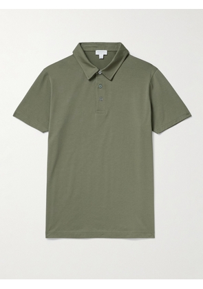 Sunspel - Cotton-Piqué Polo Shirt - Men - Green - S