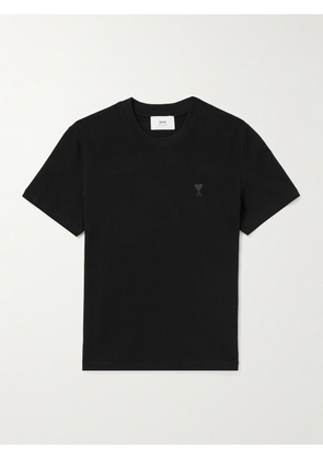 AMI PARIS - ADC Logo-Embroidered Organic Cotton-Jersey T-Shirt - Men - Black - XS