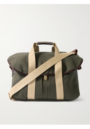 Bleu de Chauffe - Musette Business Leather and Webbing-Trimmed Canvas Weekend Bag - Men - Green