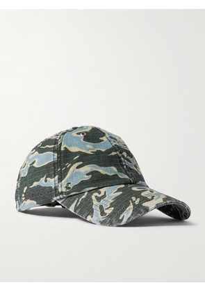Acne Studios - Carliy Logo-Embroidered Camouflage-Print Cotton-Ripstop Baseball Cap - Men - Green