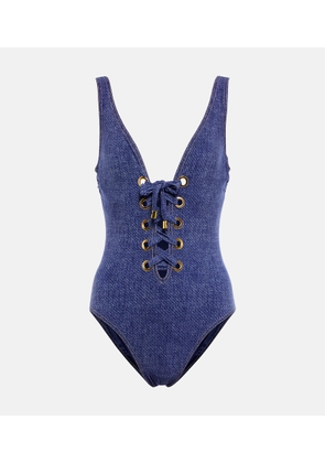 Karla Colletto Lace-up swimsuit