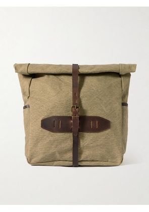 Bleu de Chauffe - Jamy Leather-Trimmed Canvas Backpack - Men - Green