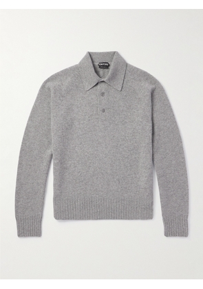 TOM FORD - Brushed Cashmere Polo Shirt - Men - Gray - IT 44