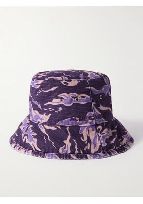 Acne Studios - Brimmo Logo-Embroidered Camouflage-Print Cotton-Ripstop Bucket Hat - Men - Purple - S/M