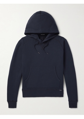 TOM FORD - Garment-Dyed Cotton-Jersey Hoodie - Men - Blue - IT 44