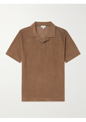 Sunspel - Sea Island Cotton-Terry Polo Shirt - Men - Brown - S