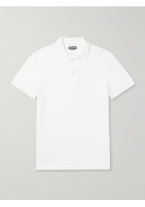 TOM FORD - Slim-Fit Garment-Dyed Cotton-Piqué Polo Shirt - Men - White - IT 44