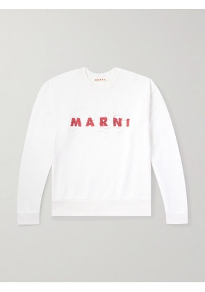 Marni - Logo-Print Cotton-Jersey Sweatshirt - Men - White - IT 46