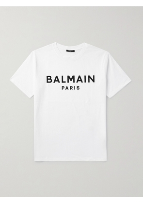 Balmain - Logo-Print Cotton-Jersey T-Shirt - Men - White - XS