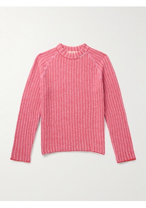 Marni - Ribbed Virgin Wool and Cashmere-Blend Sweater - Men - Pink - IT 46