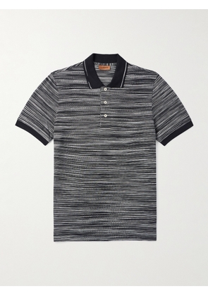 Missoni - Space-Dyed Cotton-Piqué Polo Shirt - Men - Black - S
