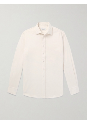 Lardini - Slim-Fit Brushed-Cotton Flannel Shirt - Men - Neutrals - EU 39