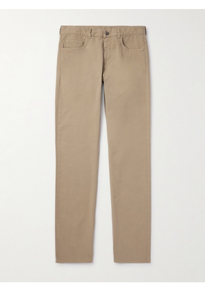 Canali - Straight-Leg Cotton-Blend Twill Trousers - Men - Neutrals - IT 46