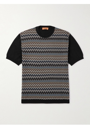 Missoni - Crochet-Knit Cotton T-Shirt - Men - Black - IT 46