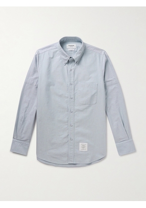 Thom Browne - Button-Down Collar Logo-Appliquéd Cotton Oxford Shirt - Men - Blue - 0