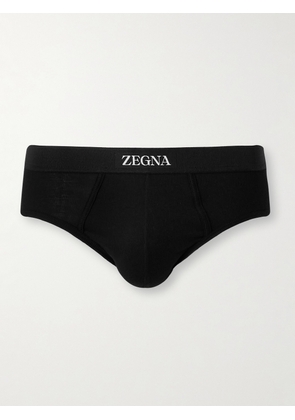 Zegna - Ribbed Cotton and Modal-Blend Briefs - Men - Black - S