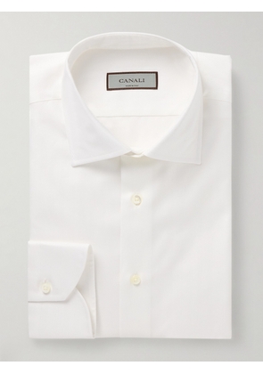 Canali - Herringbone Cotton Shirt - Men - White - EU 37