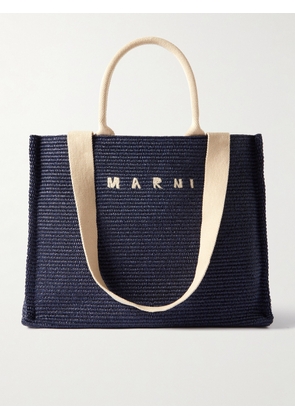 Marni - Logo-Embroidered Woven Raffia Tote Bag - Men - Blue