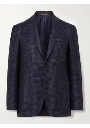 Canali - Kei Slim-Fit Checked Wool-Blend Suit Jacket - Men - Blue - IT 46