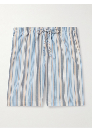 Hanro - Night & Day Striped Lyocell and Cotton-Blend Drawstring Pyjama Shorts - Men - Blue - S