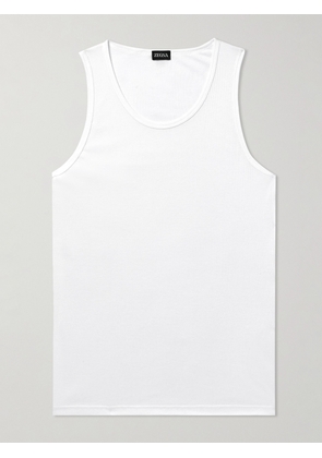 Zegna - Ribbed Cotton and Modal-Blend Tank Top - Men - White - S