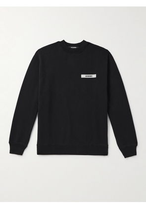 Jacquemus - Logo-Appliquéd Cotton-Jersey Sweatshirt - Men - Black - XS