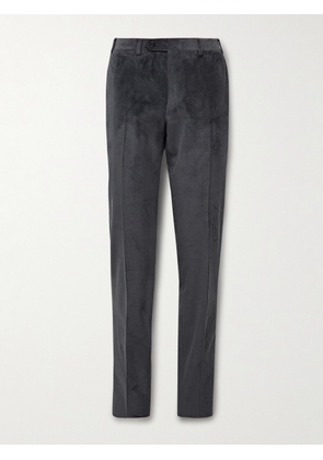 Canali - Slim-Fit Straight-Leg Cotton-Blend Corduroy Suit Trousers - Men - Gray - IT 48