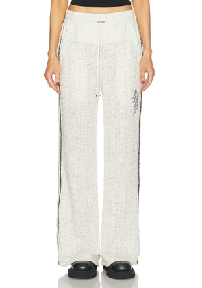 Amiri Boucle Hybrid Track Pant in Alabaster - Ivory. Size M (also in S, XS).