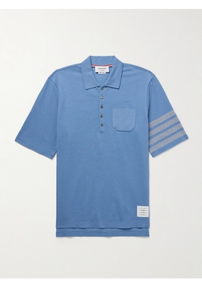 Thom Browne - Striped Cotton-Piqué Polo Shirt - Men - Blue - 2