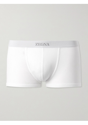 Zegna - Ribbed Cotton and Modal-Blend Boxer Briefs - Men - White - XS