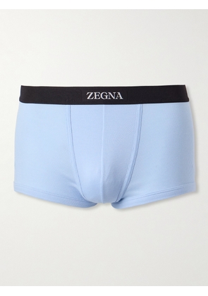 Zegna - Ribbed Cotton and Modal-Blend Boxer Briefs - Men - Blue - S