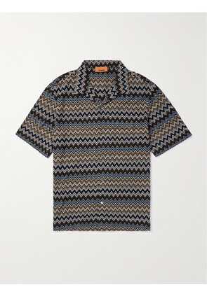 Missoni - Camp-Collar Crochet-Knit Cotton Shirt - Men - Gray - IT 46