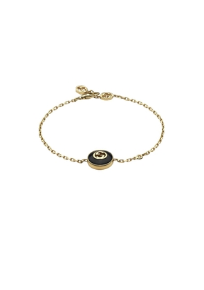 Gucci Black Onyx Diamond Pendant Bracelet in Yellow Gold - Metallic Gold. Size 16cm (also in 17cm).