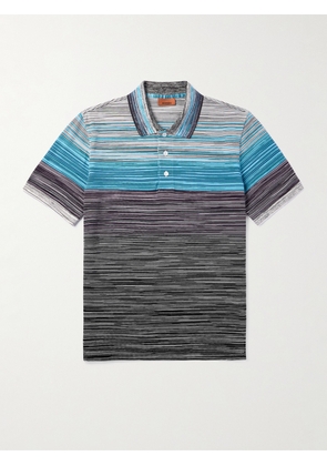 Missoni - Space-Dyed Cotton-Piqué Polo-Shirt - Men - Blue - S