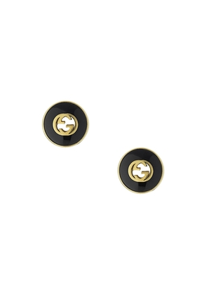 Gucci Black Onyx Stud Earrings in Yellow Gold - Metallic Gold. Size all.
