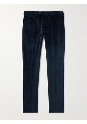 Lardini - Slim-Fit Stretch-Cotton Corduroy Suit Trousers - Men - Blue - IT 46