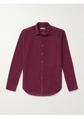 Canali - Cotton-Corduroy Shirt - Men - Burgundy - S