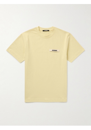 Jacquemus - Grosgrain-Trimmed Logo-Embroidered Cotton-Jersey T-shirt - Men - Yellow - XS
