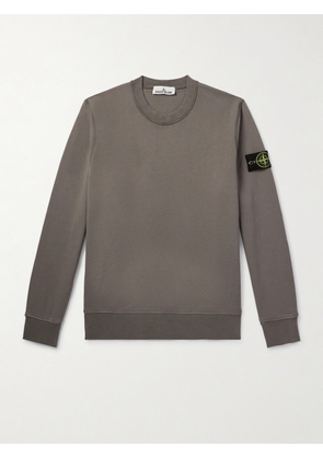 Stone Island - Logo-Appliquéd Garment-Dyed Cotton-Jersey Sweatshirt - Men - Brown - S