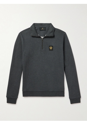Belstaff - Logo-Appliquéd Cotton-Jersey Half-Zip Sweatshirt - Men - Gray - S