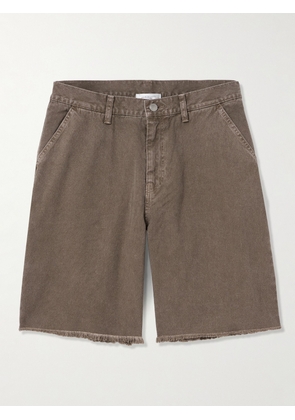 John Elliott - Cut-Off Straight-Leg Frayed Denim Shorts - Men - Brown - S