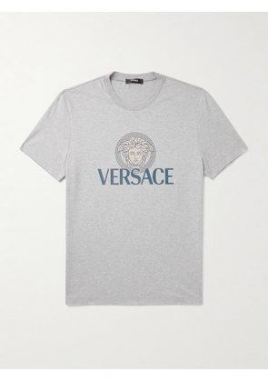 Versace - Slim-Fit Logo-Print Cotton-Jersey T-Shirt - Men - Gray - XS