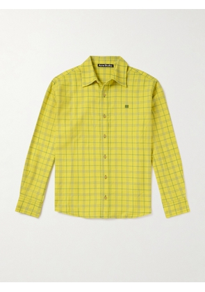 Acne Studios - Sarlie Logo-Appliquéd Checked Cotton-Flannel Shirt - Men - Yellow - XS