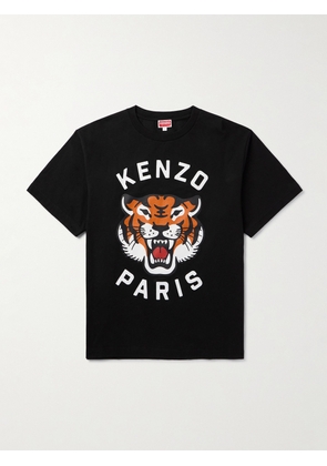 KENZO - Lucky Tiger Logo-Print Cotton-Jersey T-Shirt - Men - Black - M