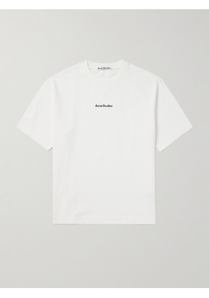 Acne Studios - Exford Logo-Flocked Cotton-Jersey T-Shirt - Men - White - XS