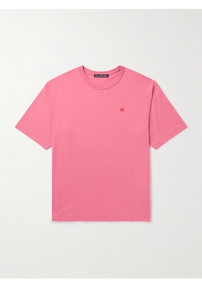 Acne Studios - Exford Logo-Appliquéd Cotton-Jersey T-Shirt - Men - Pink - XS